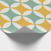 Groene en gele cirkels cadeaupapier (Hoek)