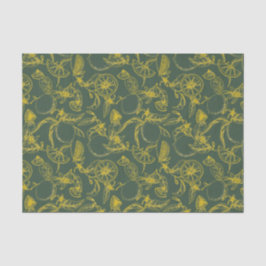 Groene en gele citroenschets tissuepapier