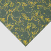 Groene en gele citroenschets tissuepapier (Detail)