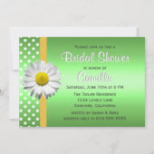 Groene en Gele Daisy Bridal Shower Invitation Kaart (Voorkant)