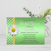 Groene en Gele Daisy Bridal Shower Invitation Kaart (Staand voorkant)
