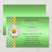 Groene en Gele Daisy Bridal Shower Invitation Kaart (Voorkant / Achterkant)