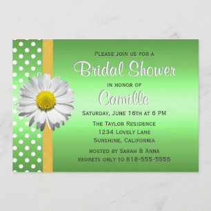 Groene en Gele Daisy Bridal Shower Invitation Kaart