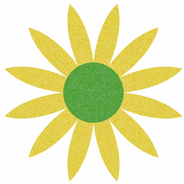 -groene en gele-daisysculptuur staand fotobeeldje  (Voorkant)