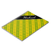 Groene en gele dollaire tekens ($) Gestreepte patr Notitieboek (Linkerzijde)