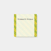 Groene en gele dollaire tekens ($) Gestreepte patr Post-it® Notes (Voorkant)