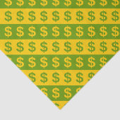 Groene en gele dollaire tekens gestript patroon tissuepapier (Detail)