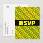 Groene en gele Dollar-tekens ($) Gestreepte patroo Briefkaart (Voorkant / Achterkant)