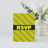 Groene en gele Dollar-tekens ($) Gestreepte patroo Briefkaart (Staand voorkant)