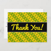 Groene en gele Dollar-tekens ($) Gestreepte patroo Briefkaart (Voorkant / Achterkant)