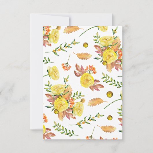 Groene en Gele Floral Wreath Birthday Invitation Kaart (Achterkant)