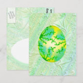 Groene en gele gekleurde eieren briefkaart (Voorkant / Achterkant)