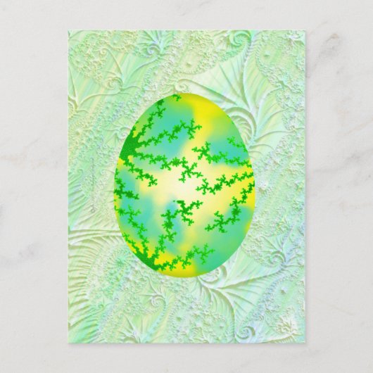 Groene en gele gekleurde eieren briefkaart (Voorkant)