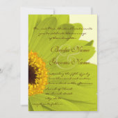 Groene en Gele Gerber Daisy Wedding Invitation Kaart (Voorkant)