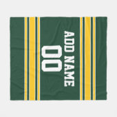Groene en gele Gold Striped Custom Sports Fleece Deken (Voorkant (Horizontaal))