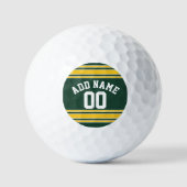 Groene en Gele Goud Striped Persoonlijke Sport Golfballen (Voorkant)