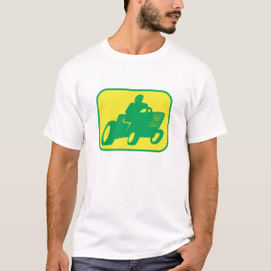 Groene en gele grasmaaier t-shirt