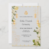 Groene en gele Griha Pravesh Uitnodiging (Voorkant)