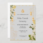 Groene en gele Griha Pravesh Uitnodiging (Voorkant / Achterkant)