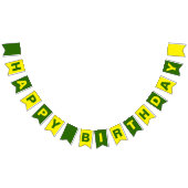Groene en Gele Happy Birthday Vlaggetjes (Alle)