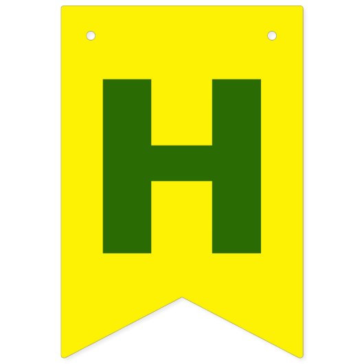 Groene en Gele Happy Birthday Vlaggetjes (Tweede vlag)