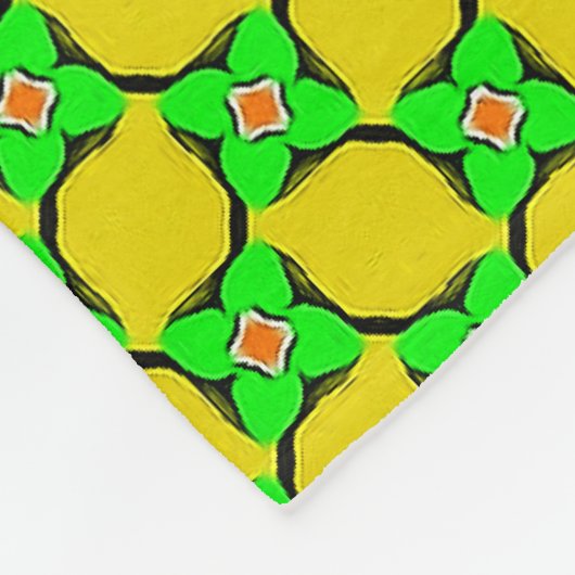 Groene en gele lemon Garden Pattern Blanket Fleece Deken (Hoek)