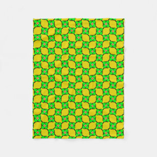 Groene en gele lemon Garden Pattern Blanket Fleece Deken
