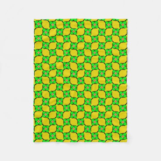 Groene en gele lemon Garden Pattern Blanket Fleece Deken (Voorkant)