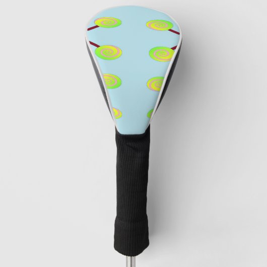 Groene en gele lolly golfheadcover (Voorkant)