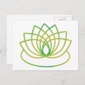 Groene en gele Lotus Flower Feestdagenkaart (Voorkant / Achterkant)