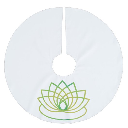 Groene en gele Lotus Flower Kerstboom Rok (Voorkant)