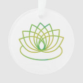 Groene en gele Lotus Flower Ornament (voorkant)