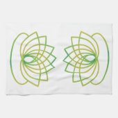 Groene en gele Lotus Flower Theedoek (Horizontaal)