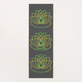 Groene en gele Lotus Flower Yogamat (Achterkant)