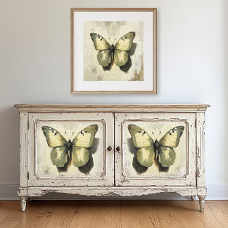 Groene en gele Moth X3 Decoupage Tissuepapier