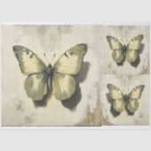 Groene en gele Moth X3 Decoupage Tissuepapier (Voorkant)