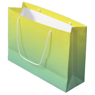 Groene en gele ombre groot cadeauzakje