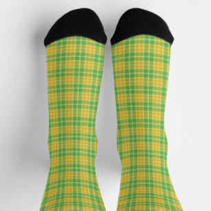 Groene en Gele Plaid Sokken