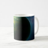 Groene en Gele Planeet Koffiemok (Voorkant rechts)