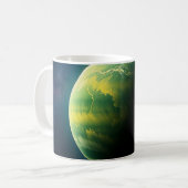Groene en Gele Planeet Koffiemok (Voorkant links)