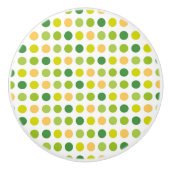 Groene en gele Polka Dot Keramische Knop (Voorkant)