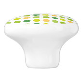 Groene en gele Polka Dot Keramische Knop (Zijkant)