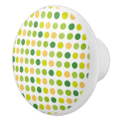 Groene en gele Polka Dot Keramische Knop (Rechts)