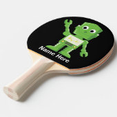 Groene en gele Robot Tafeltennisbatje (Voorkant Gekanteld)