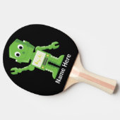 Groene en gele Robot Tafeltennisbatje (Zijkant)