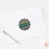 Groene en gele schoolbord afstudeerstickers ronde sticker (Envelop)
