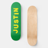 Groene en gele skateboard effen kleur (Voorkant)