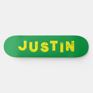 Groene en gele skateboard effen kleur