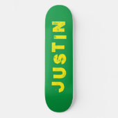 Groene en gele skateboard effen kleur (Voorkant)