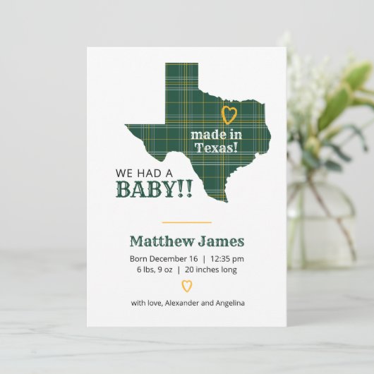 Groene en gele spelden gemaakt in Texas - vertical Aankondiging (Staand voorkant)